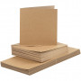 Cards and Envelopes, card size 15x15 cm, envelope size 16x16 cm, 50 sets, natural