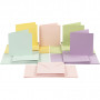 Cards and envelopes, pastel colours, card size 15x15 cm, envelope size 16x16 cm, 110+220 g, 50 set/ 1 pack