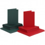 Cards and envelopes, green, red, card size 10,5x15 cm, envelope size 11,5x16,5 cm, 110+230 g, 50 set/ 1 pack