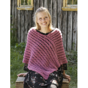 Malina by DROPS Design - Crocheted Poncho Pattern Sizes S - XXXL