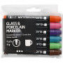 Glass and Porcelain Markers, additional colours, line 1-3 mm, semi opaque, 6 pc/ 1 pack