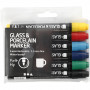 Glass and porcelain marker, standard colors, line 1-3 mm, semi-opaque, 6 pcs./ 1 pk.
