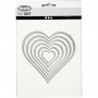 Die Cut and Embossing Folder, heart, size 2,5x3-10x11 cm, 1 pc
