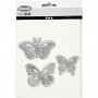 Die Cut and Embossing Folder, butterfly, size 5x4,5+6,5x5+8x4,5 cm, 1 pc