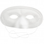 Half Face Masks, white, H: 10 cm, W: 17,5 cm, 12 pc/ 1 pack