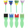 EVA Foam Paint Brushes, L: 11-13 cm, W: 30-45 mm, 24 pc/ 24 pack