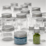 Plastic Jar with Screw-on Lid, H: 35-77 mm, dia. 24-45 mm, 13+35+50+100 ml, 80 pc/ 1 pack