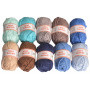 Järbo Minibomull Yarn Pack 10 Shades of Brown and Blue 10g - 10 stk