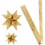 Paper star strips, gold, L: 44+78 cm, D 6,5+11,5 cm, W: 15+25 mm, 32 strips/ 1 pack