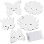 Masks incl. elastic head-band, white, H: 15-20 cm, 230 g, 100 asstd./ 1 pack