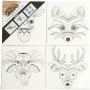 Stretched Canvas With Print, white, animals, size 20x20 cm, 280 g, 4 pc/ 1 pack