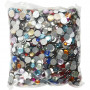 Rhinestones, assorted colours, round, D 6+9+12 mm, 3600 pc/ 1 pack