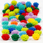 Flower Beads, assorted colours, 300 ml, size 15x8 mm, hole size 1,5 mm, 10x25 pc/ 1 pack