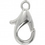 Lobster Claw Clasps, L: 10 mm, 100 pcs, silver-plated