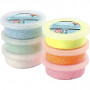 Foam Clay®, pastel colours, glitter, 14 g/ 6 pack