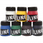 Lino Printing Ink, assorted colours, 250 ml/ 7 pack