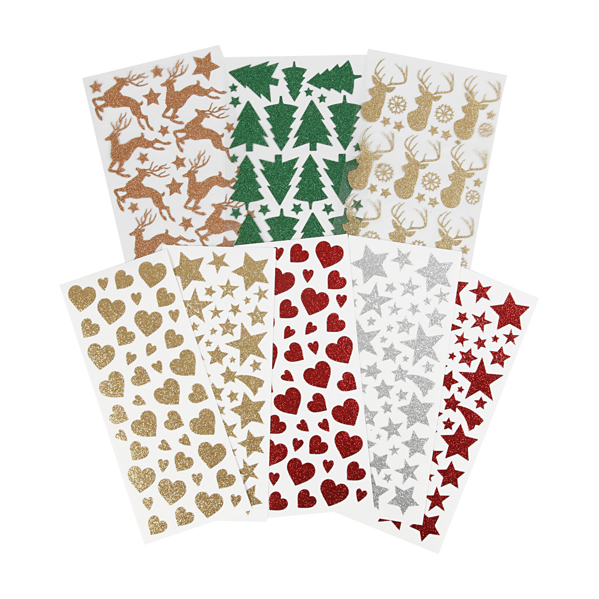 Stickers, Christmas stickers, 15x16,5 cm, 1 sheet