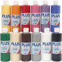 Plus Color Craft Paint, standard colours, 250 ml/ 12 pack