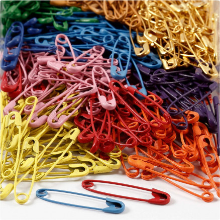 Safety Pins, L: 22 mm, thickness 0,6 mm, gold, 500 pc/ 1 pack