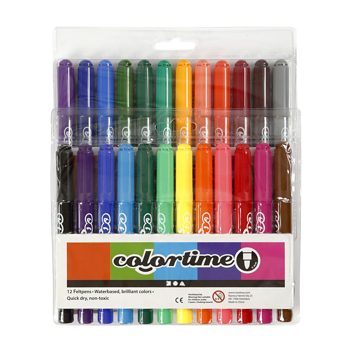 Sketch markers, line 1+2-5 mm, standard colours, 12 pc/ 1 pack