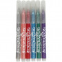Colortime Glitter Marker, assorted colours, line 2 mm, 6 pc/ 1 pack
