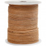 Leather Cord, beige, thickness 2 mm, 50 m/ 1 roll