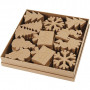 Christmas Shapes, H: 10-14 cm, 6x6 pc/ 1 pack