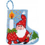 Permin Embroidery Kit Christmas Stocking Elf With Light 7x8cm