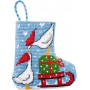 Permin Embroidery Kit Christmas Stocking Geese 7x8cm