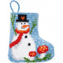Permin Embroidery Kit Christmas Stocking Snowman 7x8cm