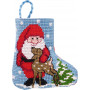 Permin Embroidery Kit Christmas Stocking Santa 7x8cm
