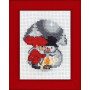 Permin Embroidery Kit Picture Snowman and Elf 6x8cm