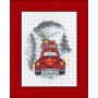 Permin Embroidery Kit Picture Red Car 6x8cm