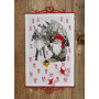 Permin Embroidery Kit Advent Calender Elf and Reindeer 40x60cm