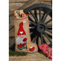 Permin Embroidery Kit Jute Christmas Stocking Elf and Mushroom 36x60cm