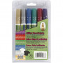 Deco Textile Markers, glitter colours, line 3 mm, 6 pc/ 1 pack