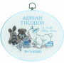 Permin Embroidery Kit Birth Poster Adrian with frame 26x20cm