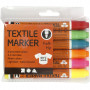 Textile Markers, neon colours, line 2-4 mm, 6 pc/ 1 pack