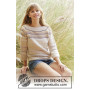 Freja by DROPS Design - Knitted Jumper with Stripes and Lace Edge Pattern Size S - XXXL