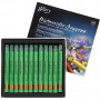 Watercolor Crayons, kadmium green (345), L: 9,3 cm, 12 pc/ 1 pack