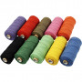 Cotton Twine, bold colours, L: 315 m, thickness 1 mm, Thin quality 12/12, 10x220 g/ 1 pack