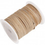 Leather Cord, beige, thickness 2 mm, 50 m/ 1 roll
