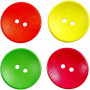 Wooden Buttons, D 25 mm, hole size 2 mm, 80 pc/ 1 pack