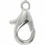 Lobster Claw Clasps, L: 10 mm, 100 pcs, silver-plated