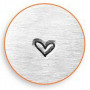 Embossing Stamp, Heart, size 3 mm, L: 65 mm, 1 pc