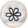 Embossing Stamp, Flower, size 6 mm, L: 65 mm, 1 pc