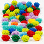 Flower Beads, assorted colours, 300 ml, size 15x8 mm, hole size 1,5 mm, 10x25 pc/ 1 pack