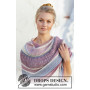 Pink Moon by DROPS Design - Knitted Shawl Pattern 190x50 cm