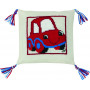 Permin Embroidery Kit Pillow The Red Car 28x28