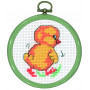 Permin Embroidery Kit Picture Chicken 4 with Frame Ø8